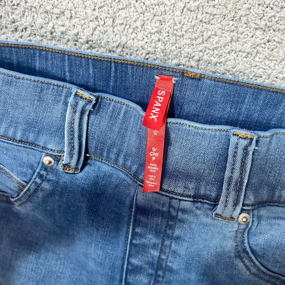 Spanx Jean-ish Ankle Skinny Leggings‎ Small Petite Blue Denim Shapewear Slimming